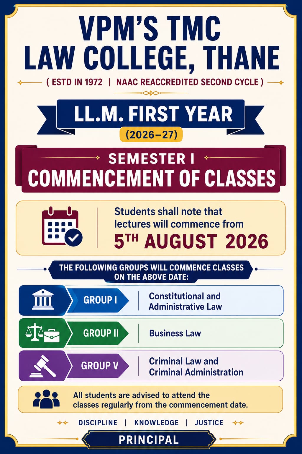 FY LLM Commencement of Classes 2026